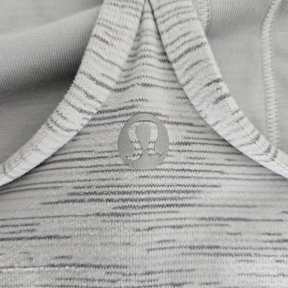 Lululemon Power Y Tank Top Heathered Rocksteady Gray Sleeveless Athletic Shirt 4 - Picture 5 of 6